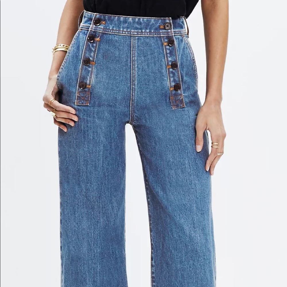Madewell Rivet and Thread Crop Sailor Jeans Sz 26